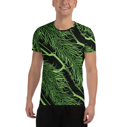 Glow Anatomy on a Men's Athletic T-Shirt