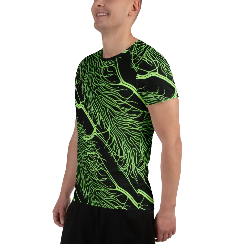 Glow Anatomy on Men's Athletic T-Shirt — Left