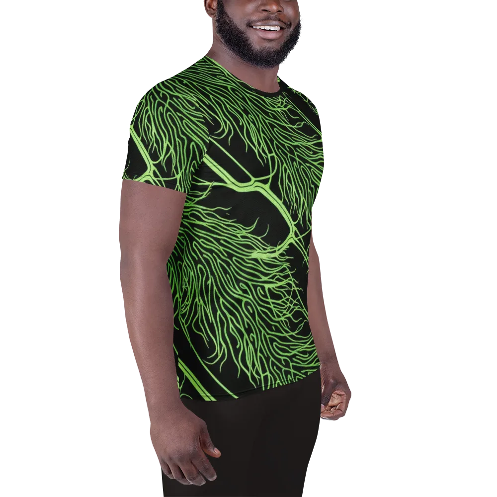 Glow Anatomy on Men's Athletic T-Shirt — Right