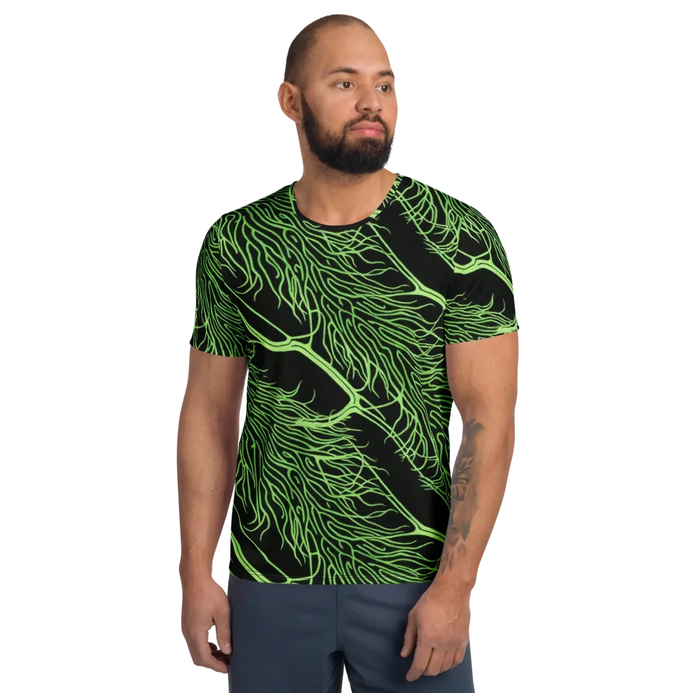 Glow Anatomy on Men's Athletic T-Shirt — Front