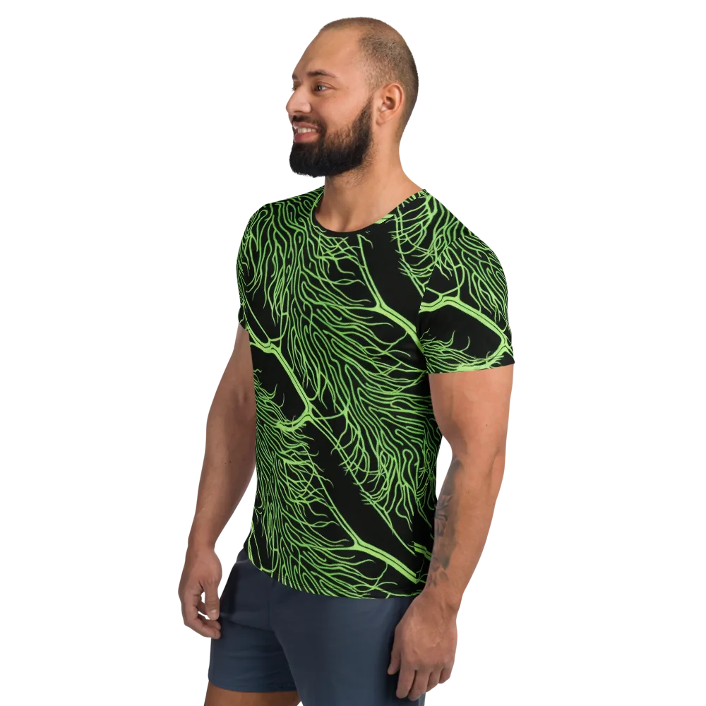 Glow Anatomy on Men's Athletic T-Shirt — Left