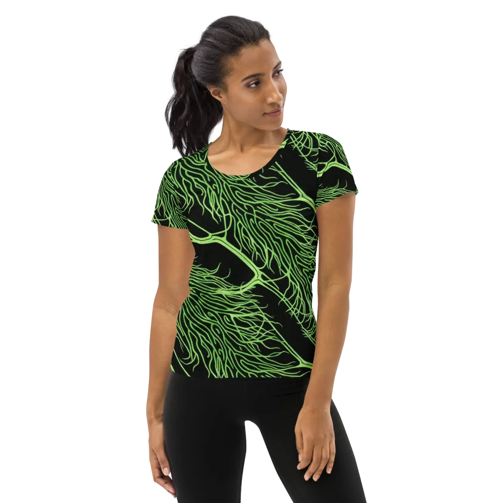 Glow Anatomy on Women's Athletic T-Shirt — Front