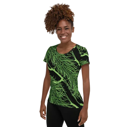Glow Anatomy on a Women's Athletic T-Shirt
