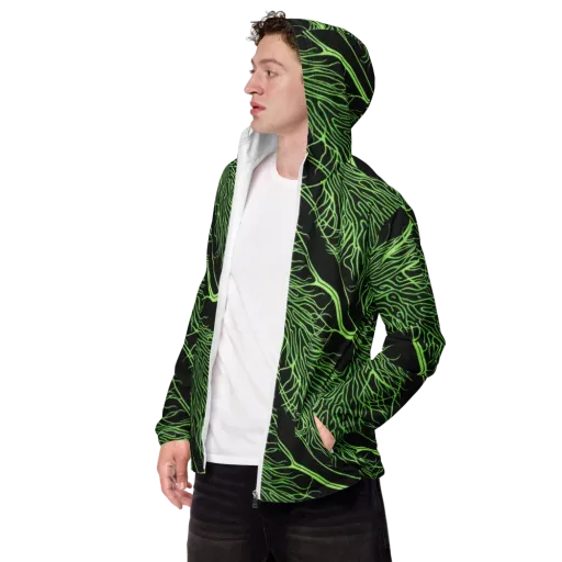 Glow Anatomy on a Men's Windbreaker