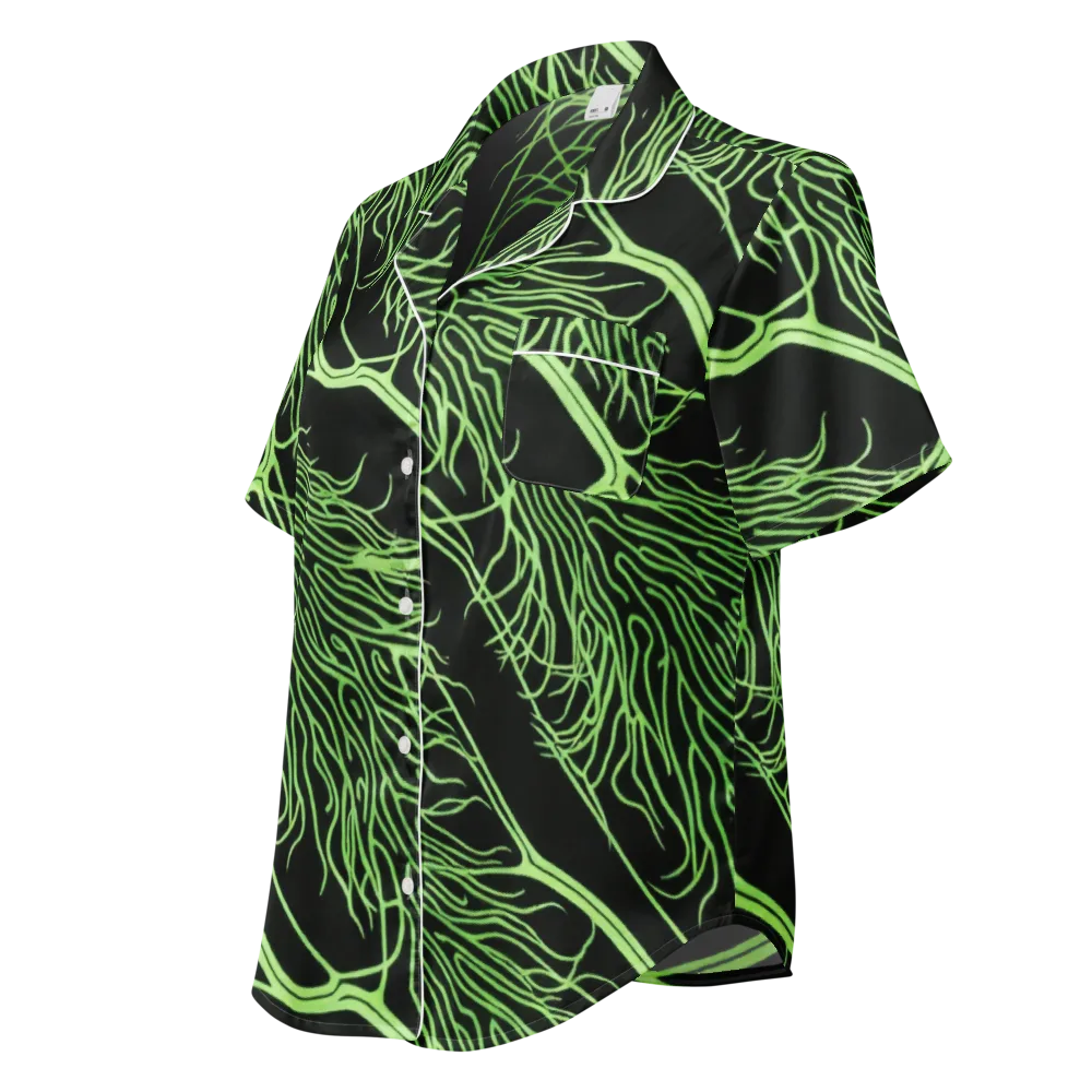 Glow Anatomy on Women's Short Sleeve Pajama Top — Left Front