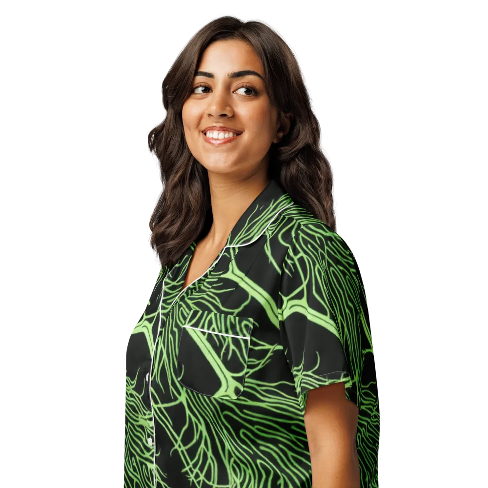 Glow Anatomy on Women's Short Sleeve Pajama Top — Left Front