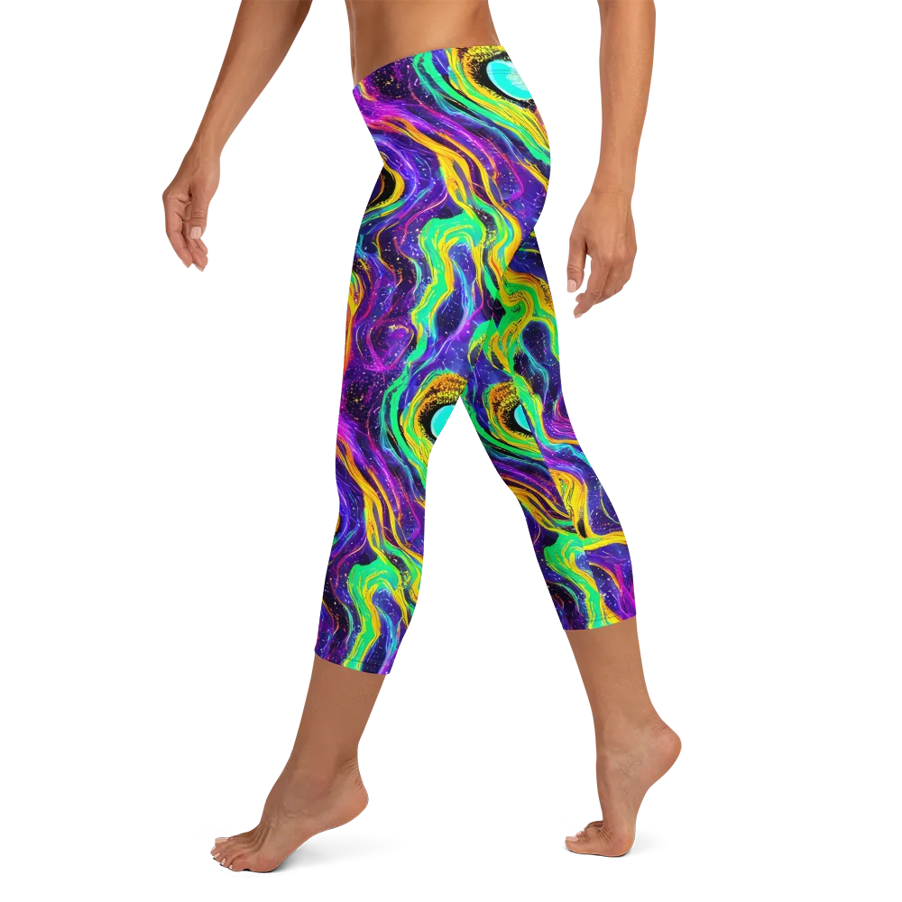 Jackson Swirl on Capri Leggings — Left