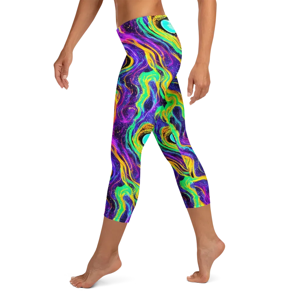 Jackson Swirl on Capri Leggings — Left
