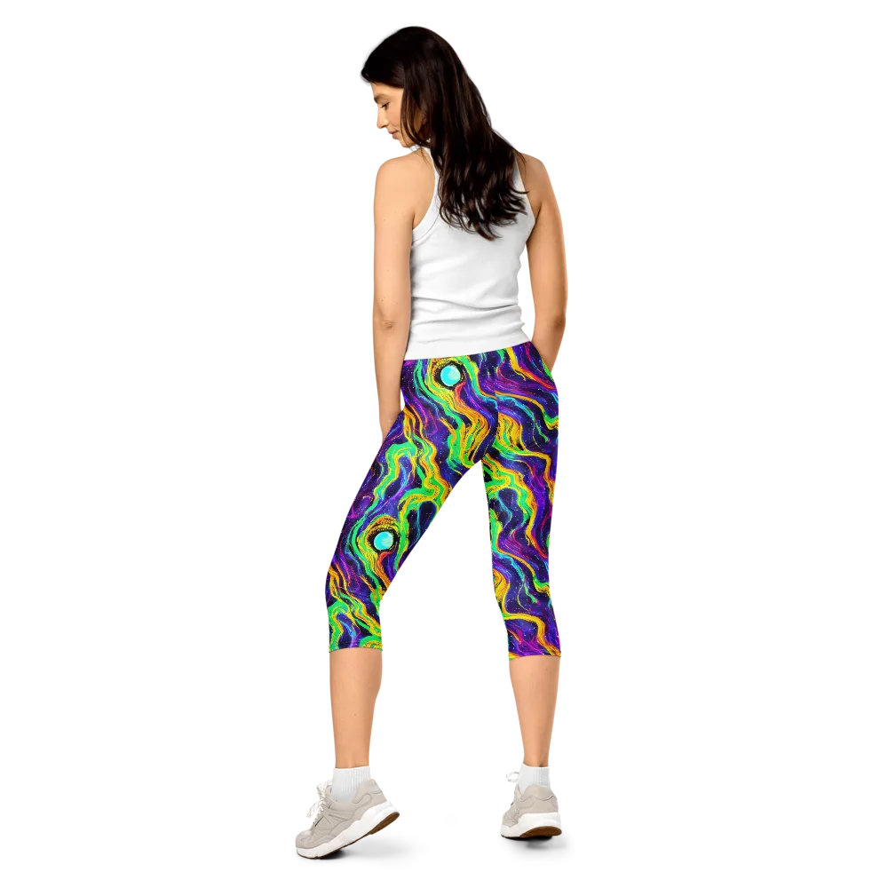 Jackson Swirl on Capri Leggings — Back