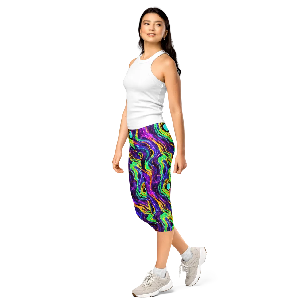 Jackson Swirl on Capri Leggings — Left Front