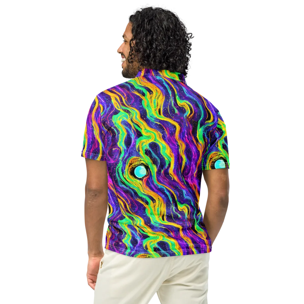 Jackson Swirl on Men's Slim Fit Polo Shirt — Back