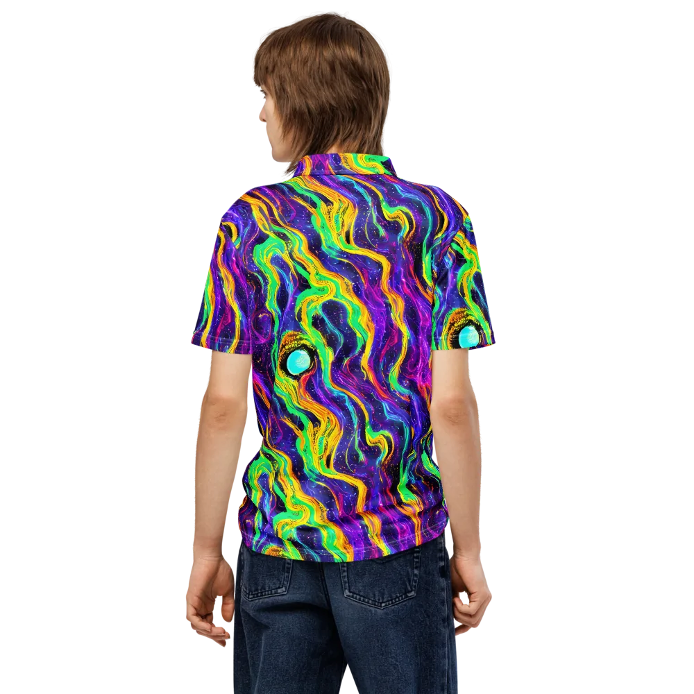 Jackson Swirl on Men's Slim Fit Polo Shirt — Back