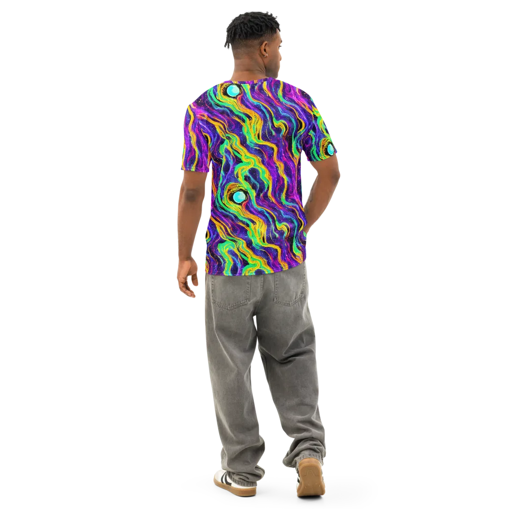 Jackson Swirl on Men's Cotton Crew Neck T-Shirt — Back