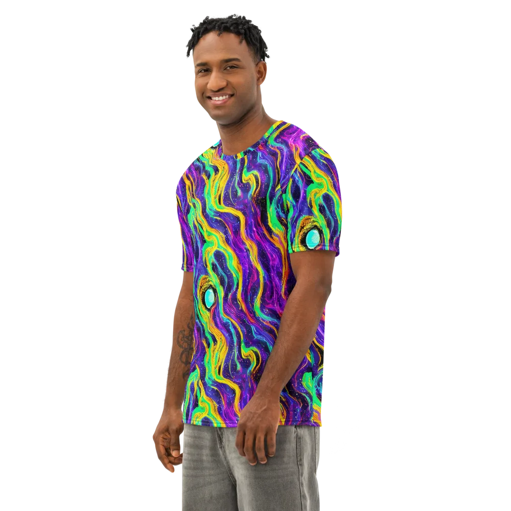 Jackson Swirl on Men's Cotton Crew Neck T-Shirt — Left Front