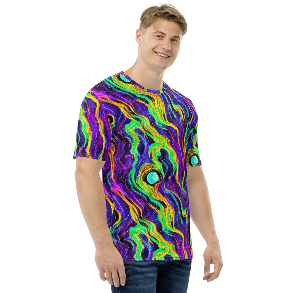 Jackson Swirl on Men's Crew Neck T-Shirt — Right