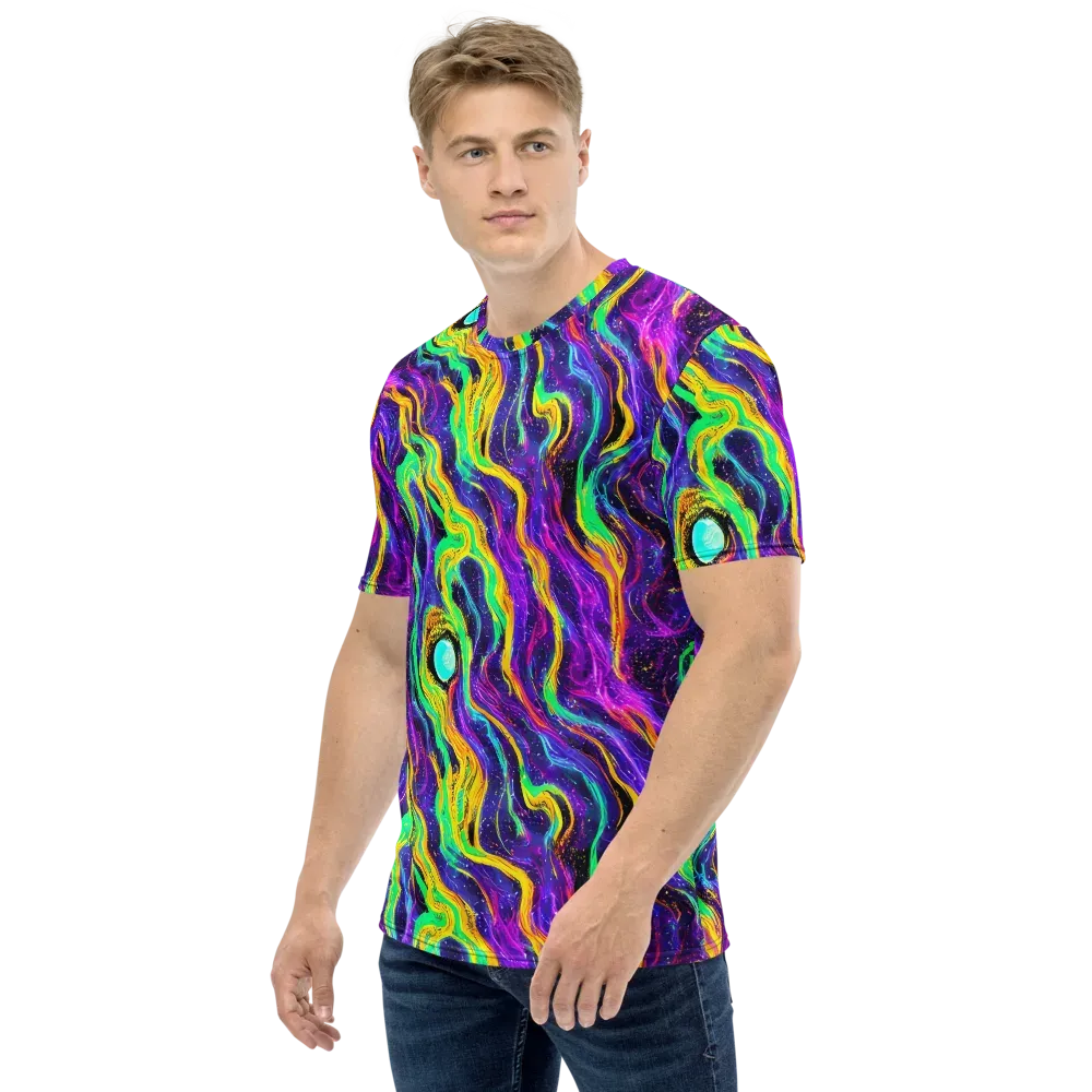 Jackson Swirl on Men's Crew Neck T-Shirt — Left