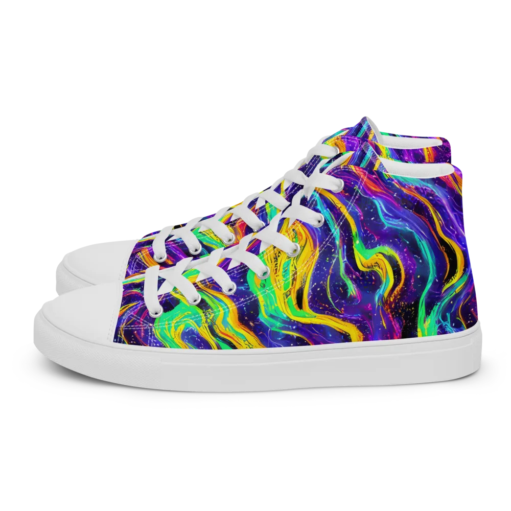 Jackson Swirl on Men's High Top Canvas Shoes — Left