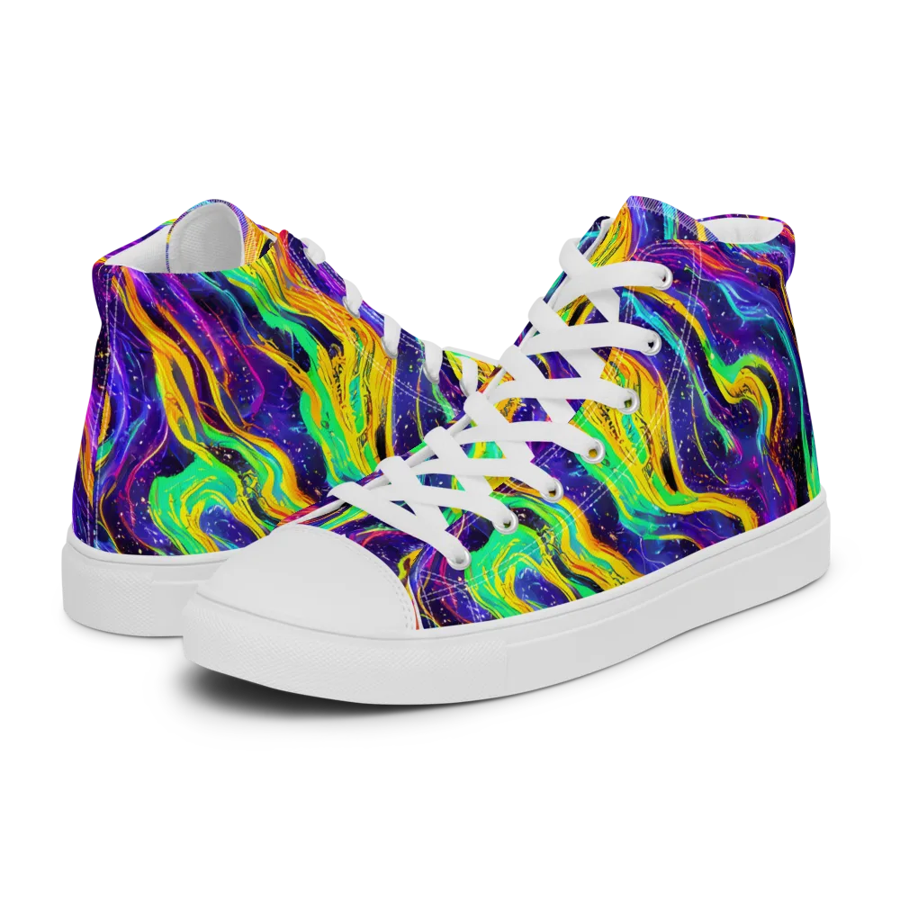 Jackson Swirl on Men's High Top Canvas Shoes — Left