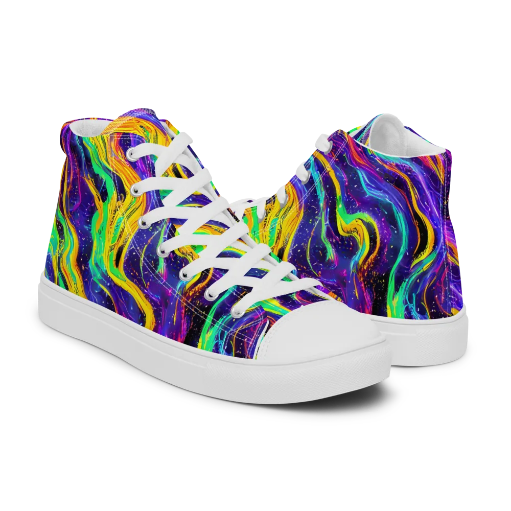 Jackson Swirl on Men's High Top Canvas Shoes — Right