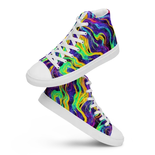 Jackson Swirl on a Men's High Top Canvas Shoes