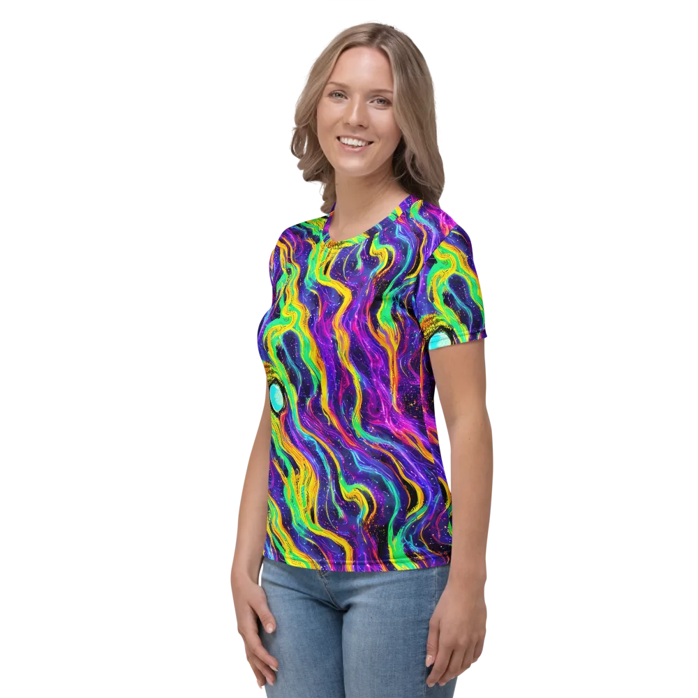 Jackson Swirl on Women's Crew Neck T-Shirt — Left