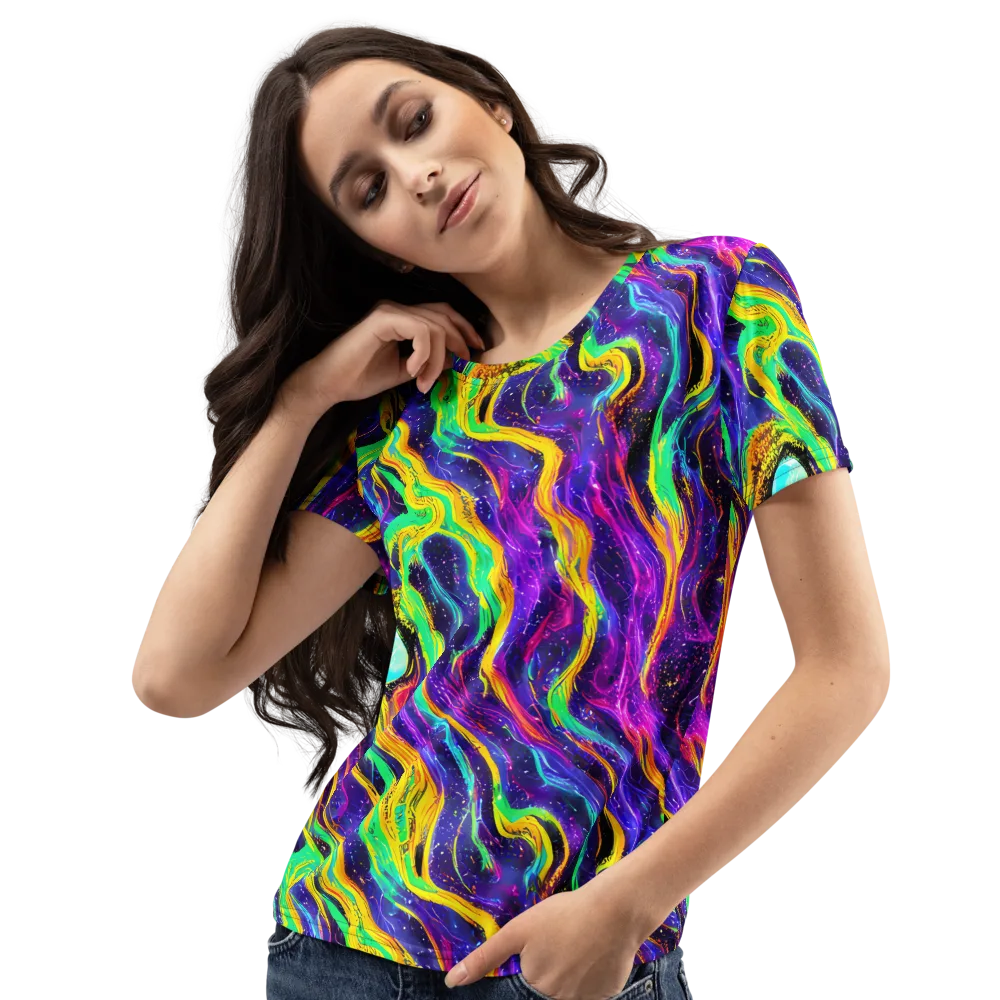Jackson Swirl on Women's Crew Neck T-Shirt — Left Front
