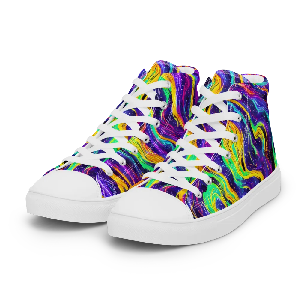 Jackson Swirl on Women's High Top Canvas Shoes — Left Front