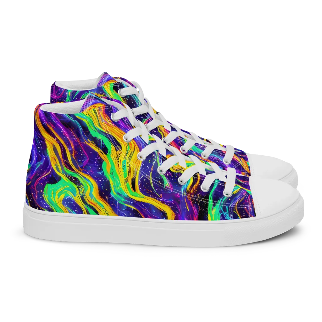 Jackson Swirl on Women's High Top Canvas Shoes — Right