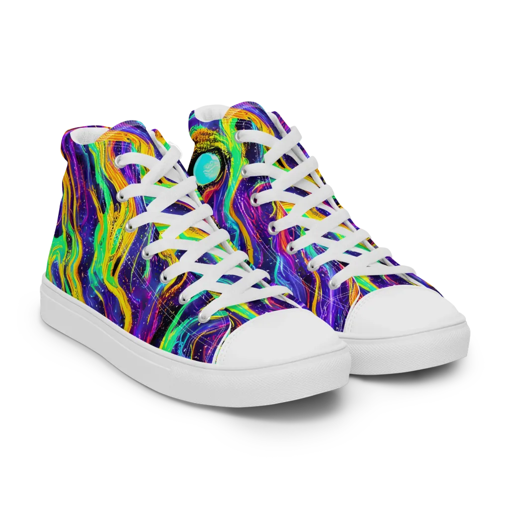 Jackson Swirl on Women's High Top Canvas Shoes — Right Front