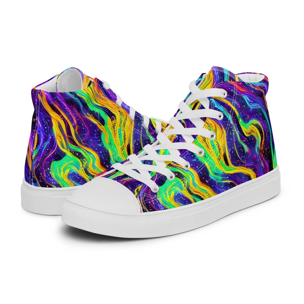 Jackson Swirl on Women's High Top Canvas Shoes — Left