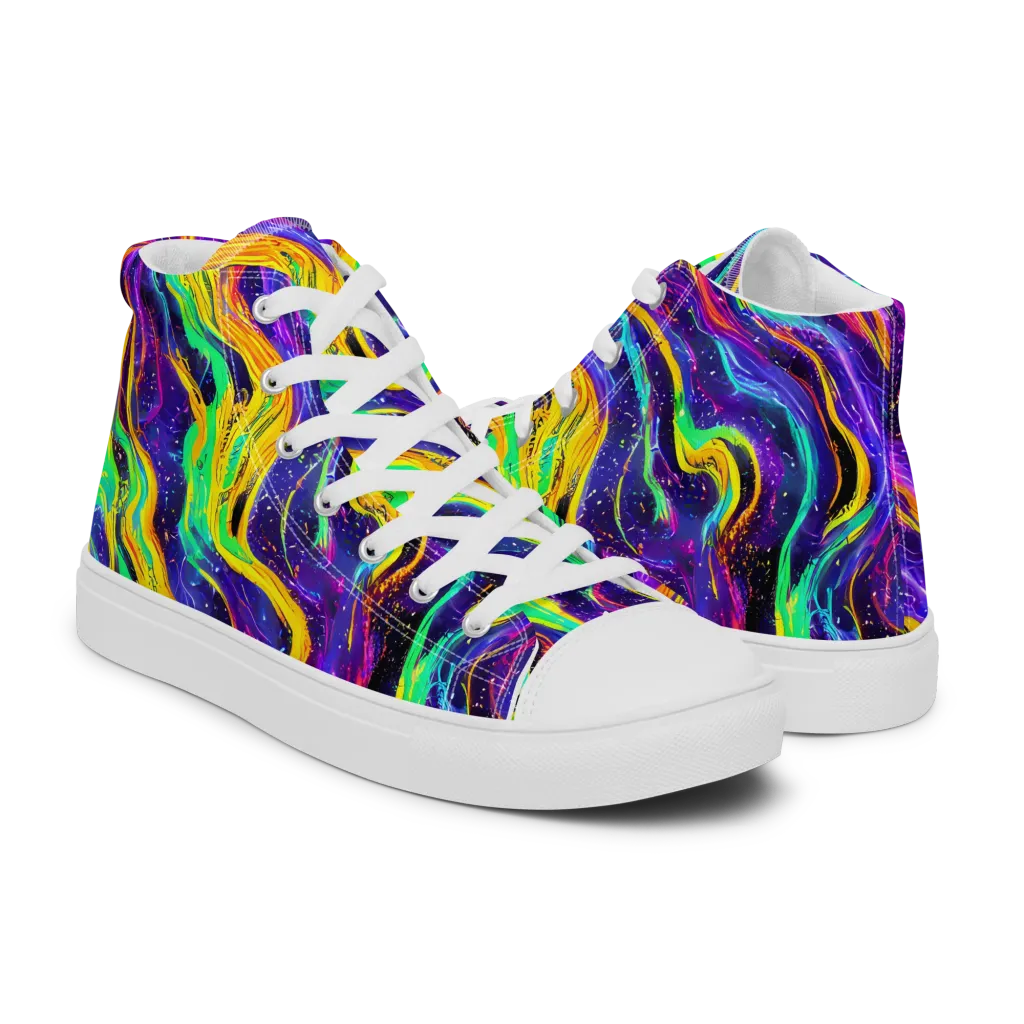 Jackson Swirl on Women's High Top Canvas Shoes — Right