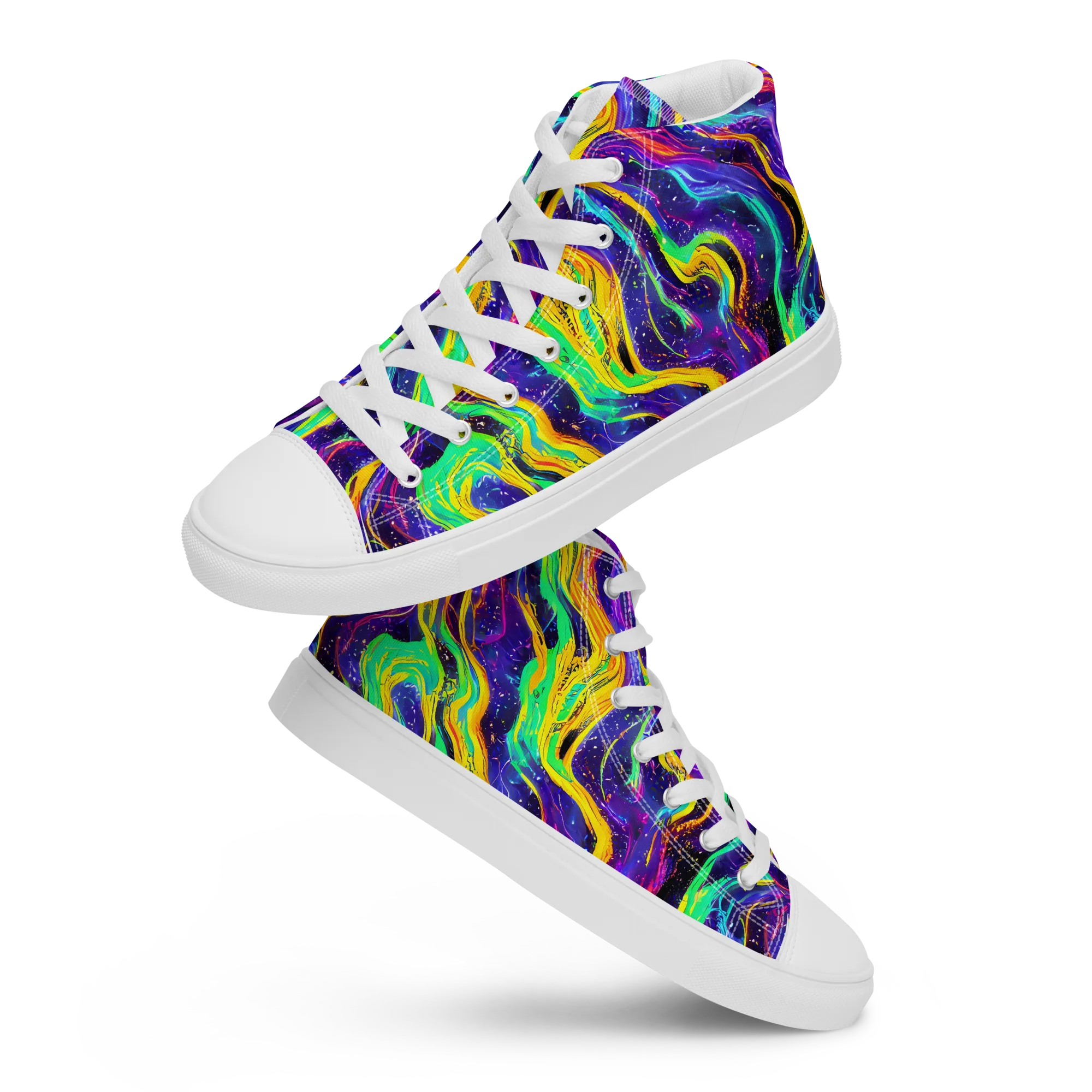 Jackson Swirl on Women's High Top Canvas Shoes — Front