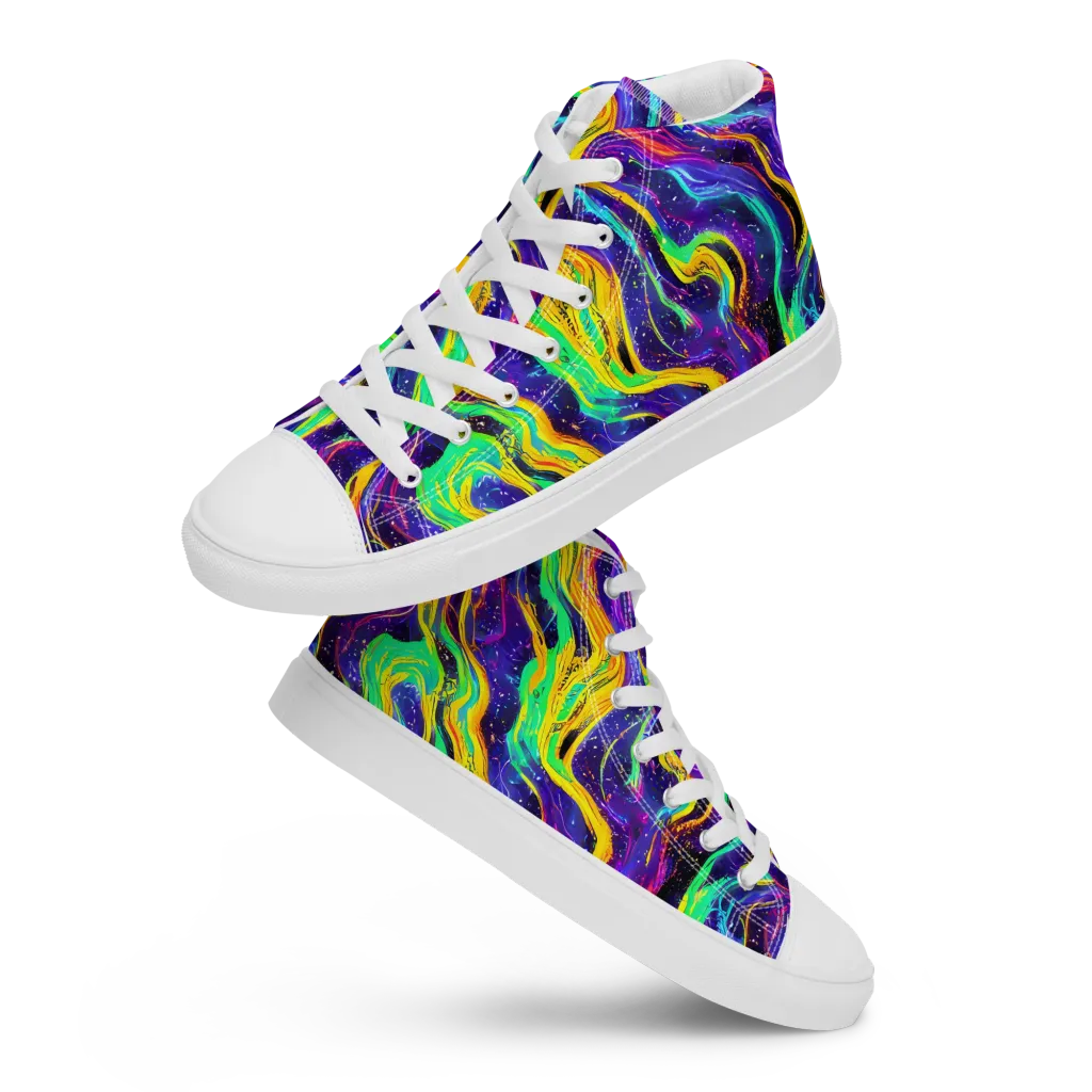 Jackson Swirl on Women's High Top Canvas Shoes — Front