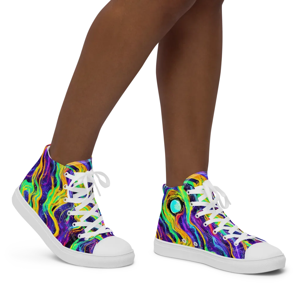 Jackson Swirl on Women's High Top Canvas Shoes — Right