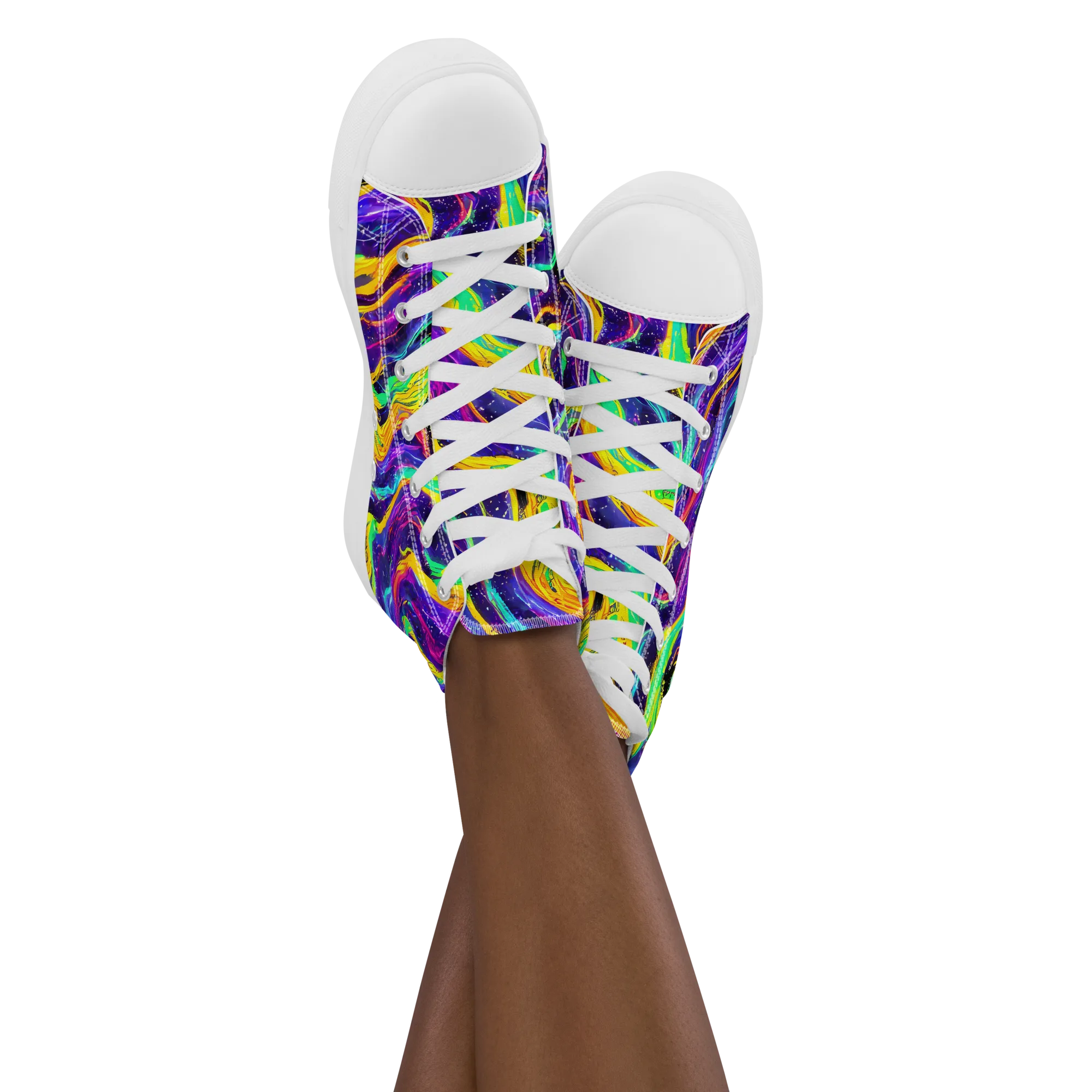 Jackson Swirl on Women's High Top Canvas Shoes — Front