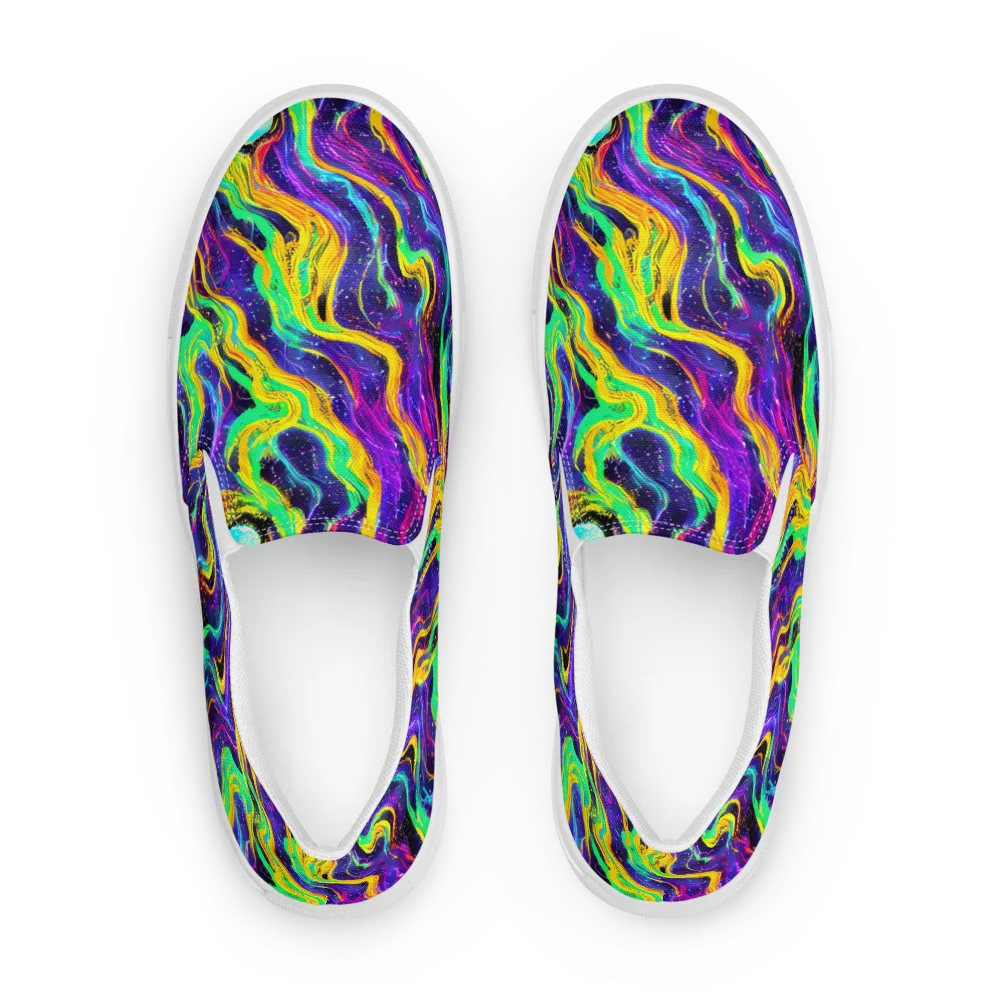 Jackson Swirl on Men's Slip-On Canvas Shoes — Front