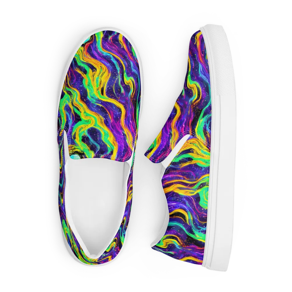 Jackson Swirl on Men's Slip-On Canvas Shoes — Front