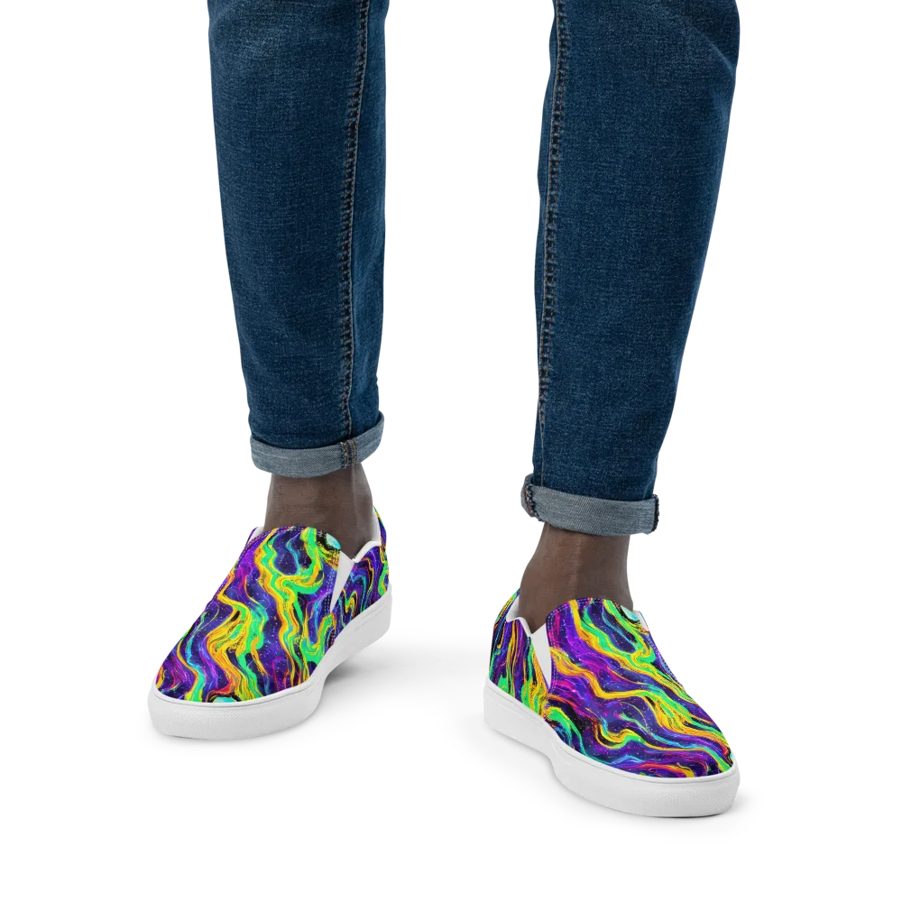 Jackson Swirl on Men's Slip-On Canvas Shoes — Front