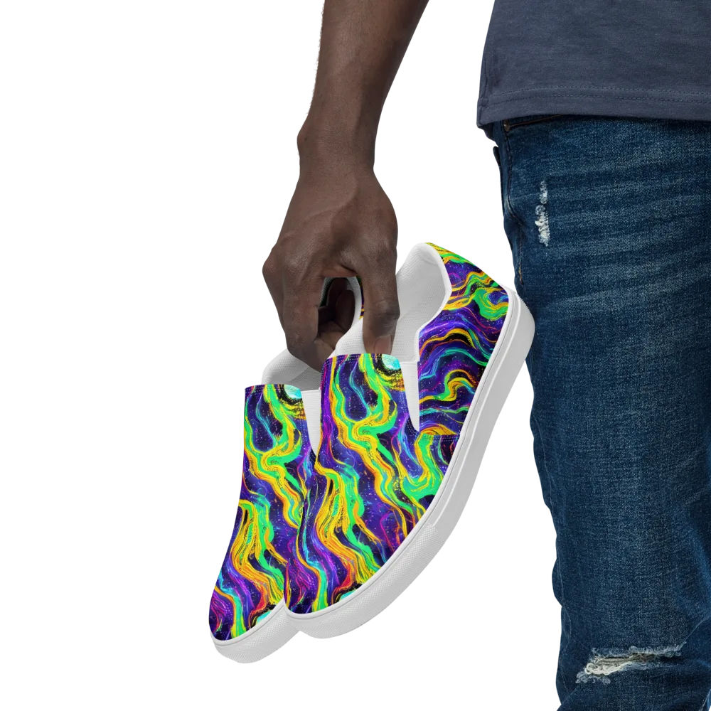 Jackson Swirl on Men's Slip-On Canvas Shoes — Left Front
