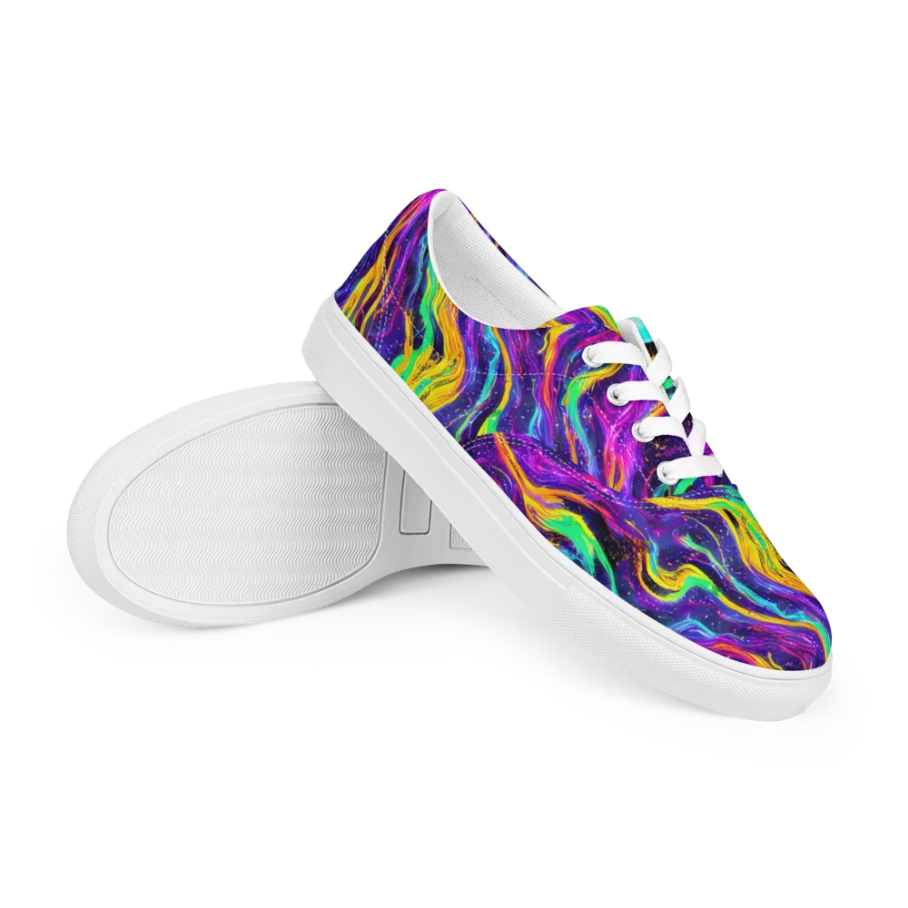Jackson Swirl on Men's Lace-Up Canvas Shoes — Right Front