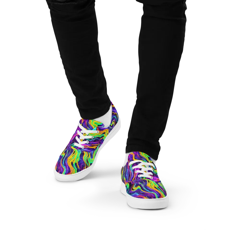 Jackson Swirl on Men's Lace-Up Canvas Shoes — Front