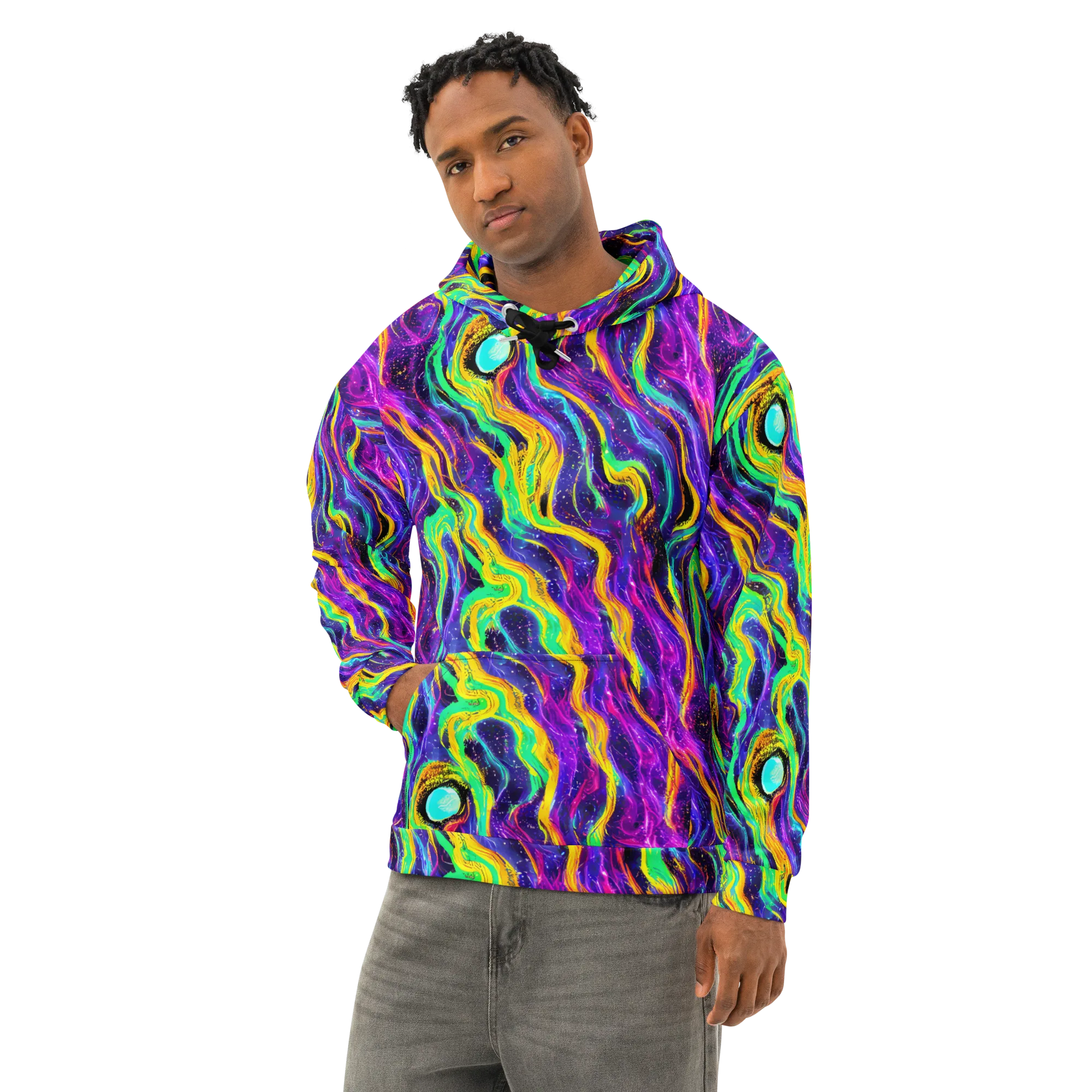 Jackson Swirl on Cotton Hoodie — Left Front