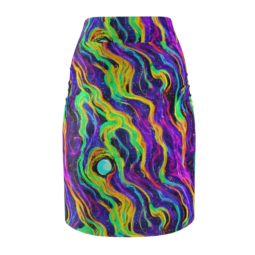 Jackson Swirl on Pencil Skirt — Back