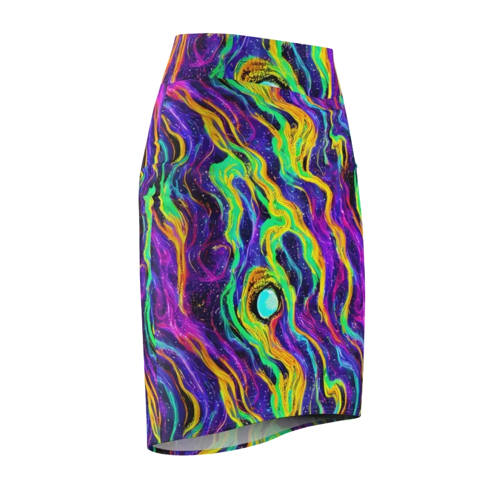 Jackson Swirl on Pencil Skirt — Front Side