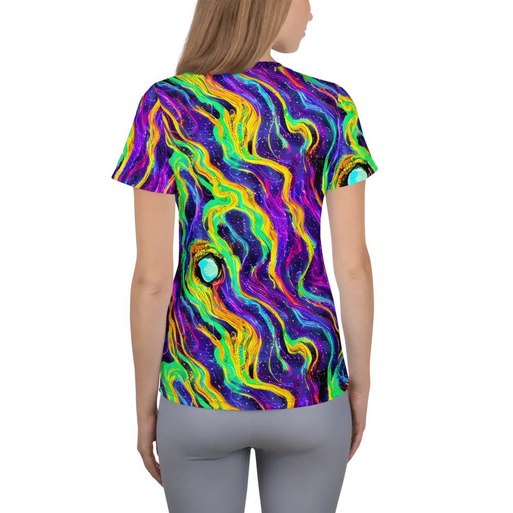 Jackson Swirl on Women's Athletic T-Shirt — Back