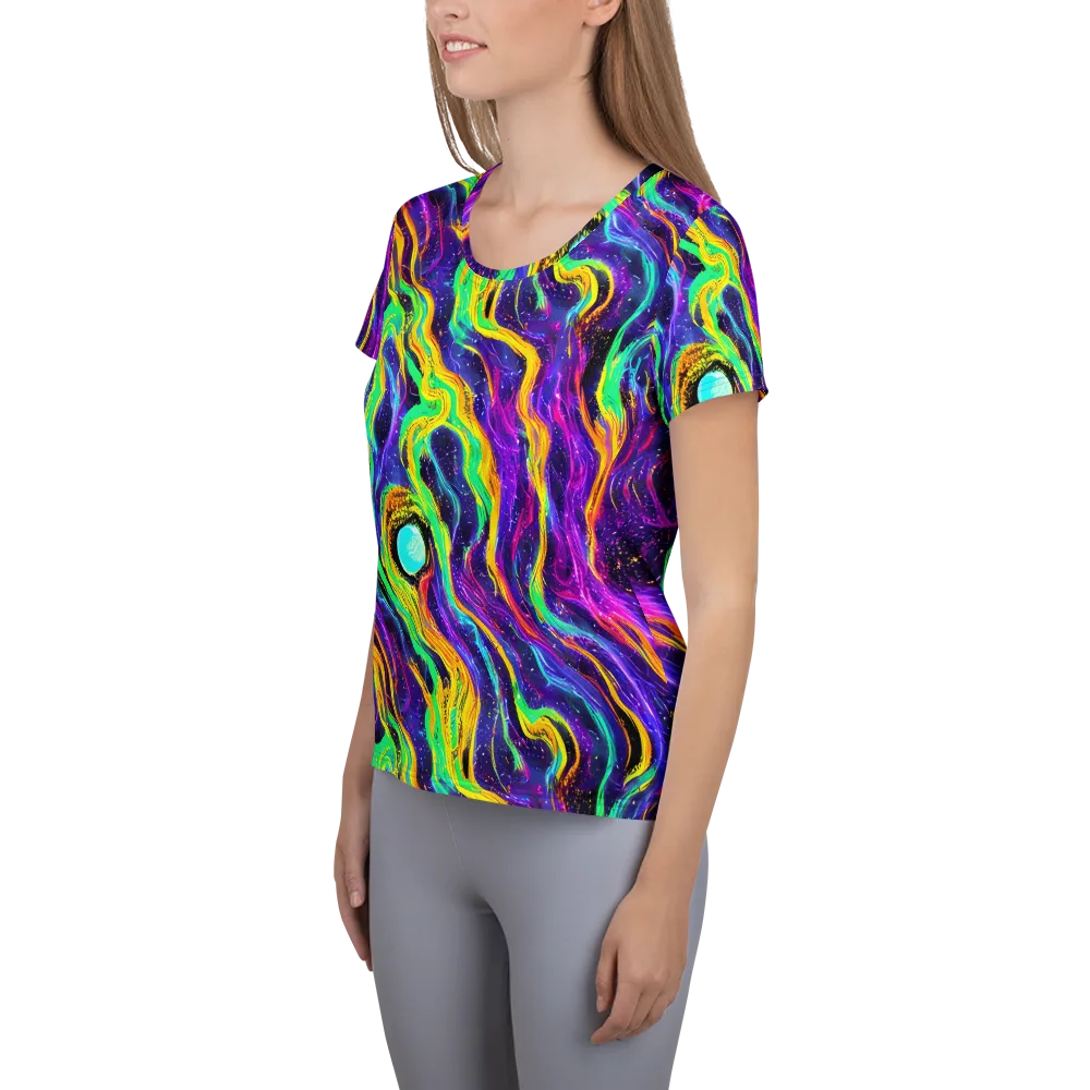 Jackson Swirl on Women's Athletic T-Shirt — Left