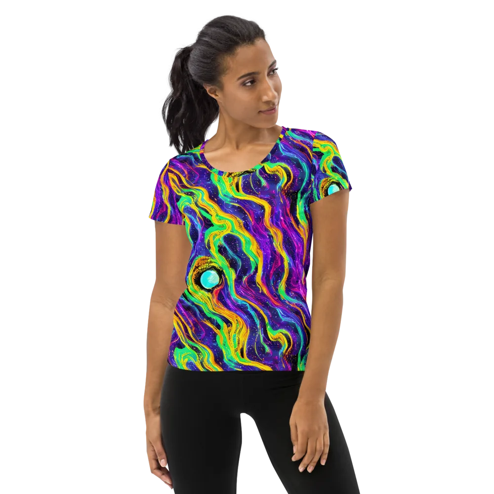 Jackson Swirl on Women's Athletic T-Shirt — Front