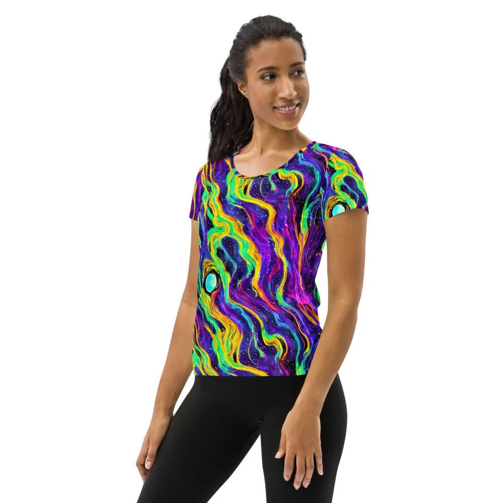 Jackson Swirl on Women's Athletic T-Shirt — Left