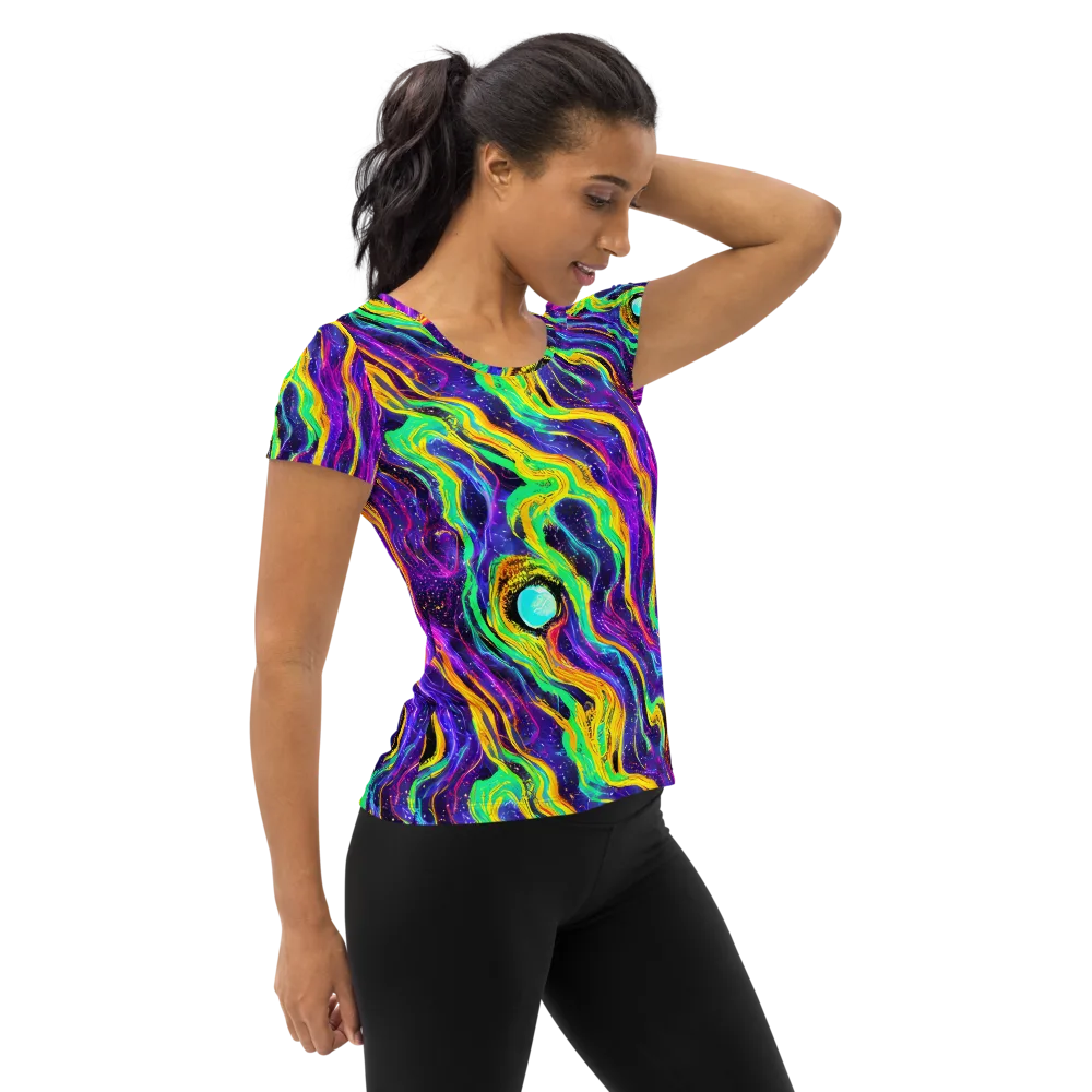 Jackson Swirl on Women's Athletic T-Shirt — Right