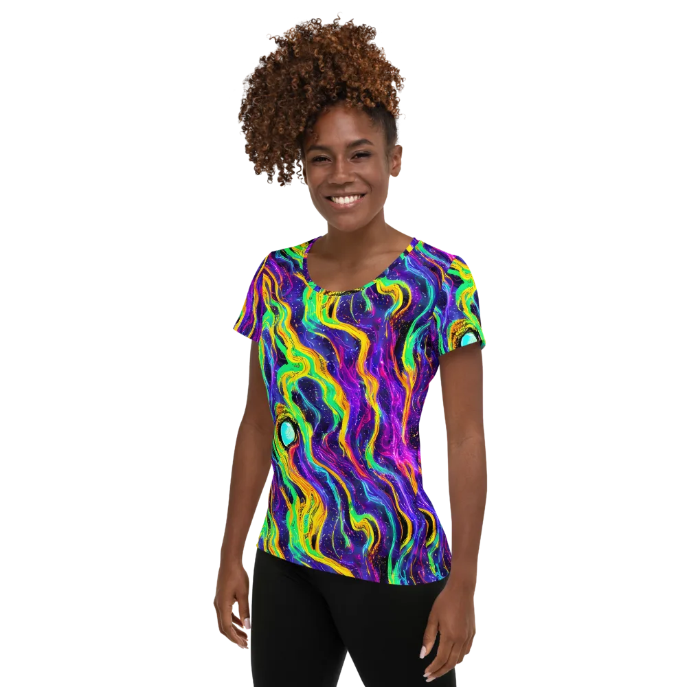 Jackson Swirl on Women's Athletic T-Shirt — Left